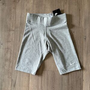 Nike Gray Bike Shorts with High-Rise Waistband